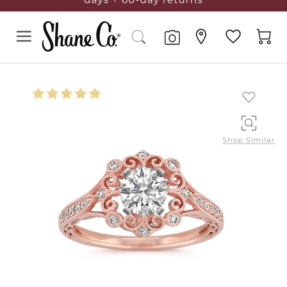 Rose Gold Iced blue sapphire Engagement Ring